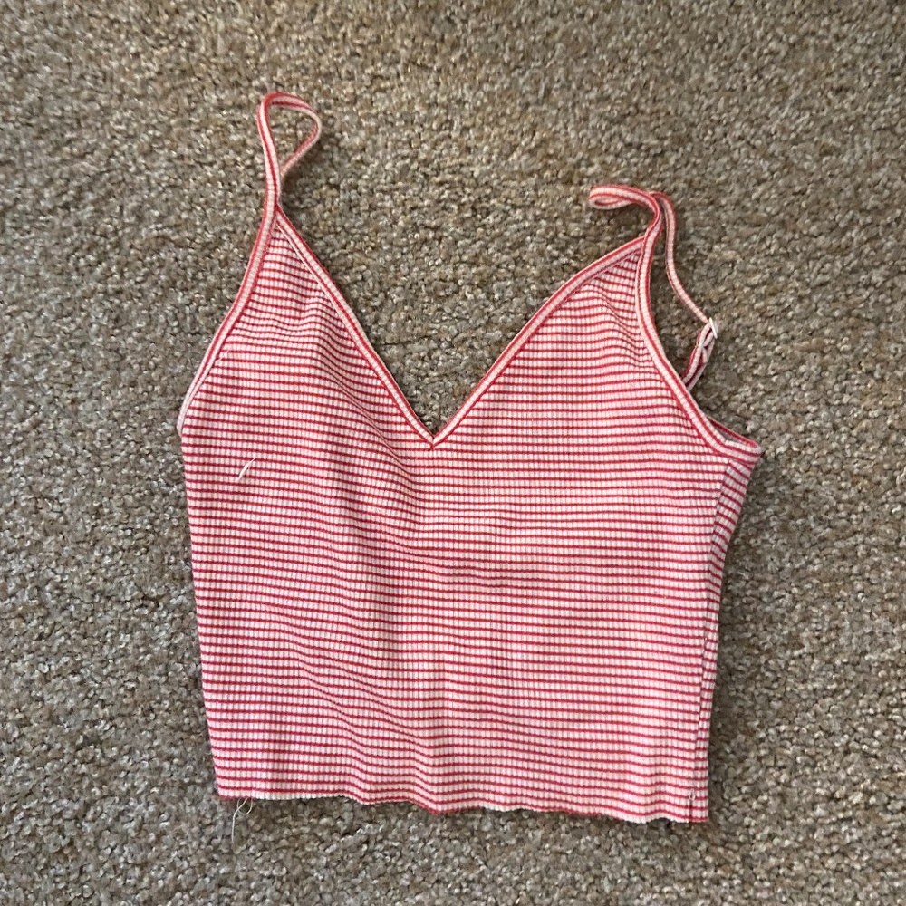Striped crop tank top